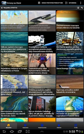 Android application Zmiany na Ziemi screenshort