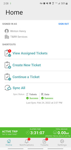 Android application Enverus OpenTicket screenshort