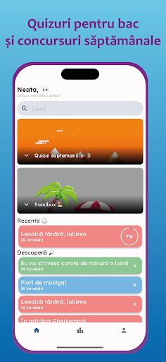 Android application Quizuri opere BAC Romana screenshort