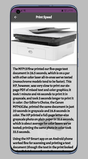 Android application HP Laser MFP 137fnw Guide screenshort