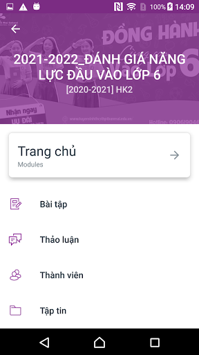 Ban Mai School LMS Student Screen 2