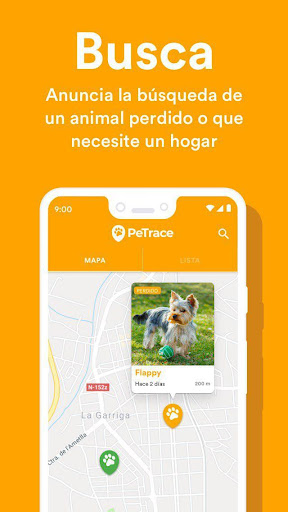 Android application PeTrace - Lost Pets screenshort