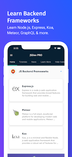 Screenshot of Learn JavaScript - JSDev [PRO]