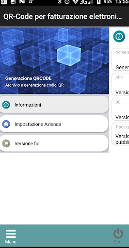 Android application Fattura elettronica genera QR screenshort