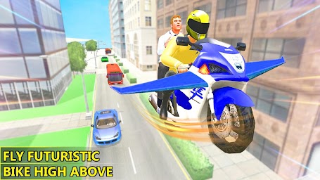 Futuristic Flying Bike Taxi Simulator Driver