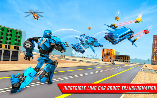 Flying Limo Robot Car Transform: Police Robot Game 1.38 screenshots 17