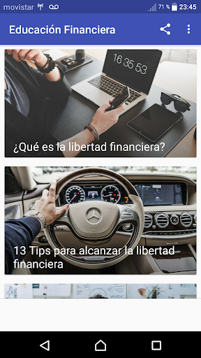 Android application Educación Financiera screenshort