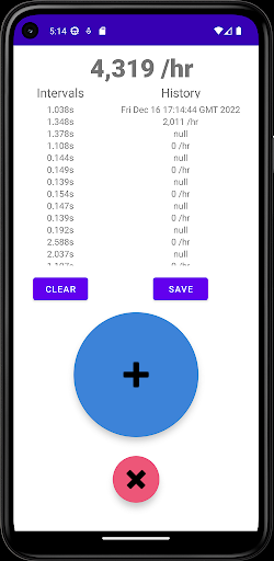 Android application Throughput Rate screenshort