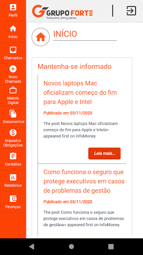 Android application Grupo Forte screenshort