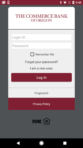 Android application Commerce Bank Oregon screenshort