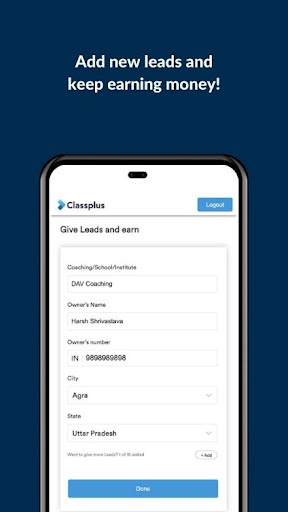 Android application Classplus Partner Program screenshort