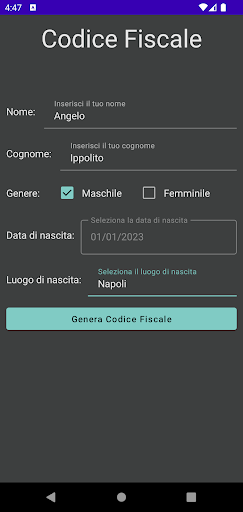 Codice Fiscale Screen 3