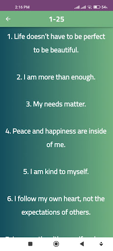 100 Self Love Affirmations Screen 2