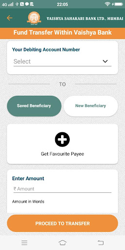 Vaishya Bank Mobile Banking Ap Screen 3