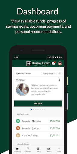 Heritage Family CU eBranch Screen 2