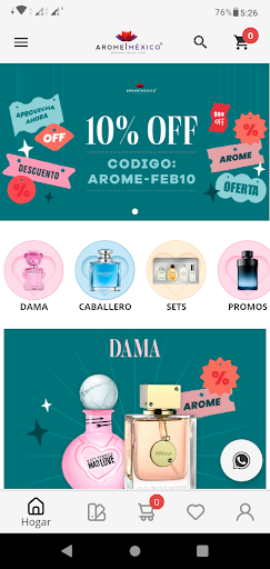 Android application Arome México screenshort