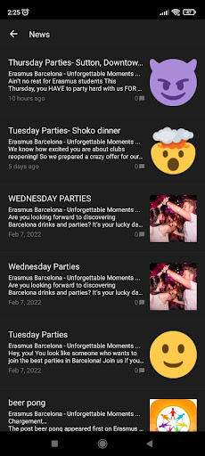 Android application Erasmus Barcelona screenshort