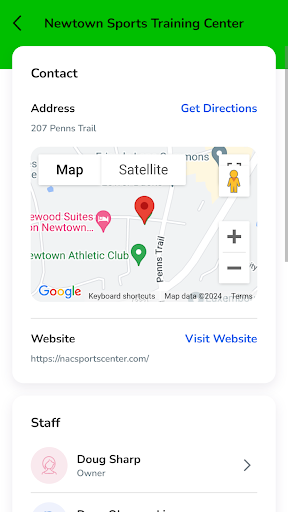 Android application Newtown Sports Center screenshort