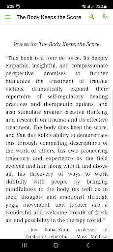 Android application The Body Keeps the Score screenshort