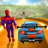 Superhero Mega Ramp Car Rider Stunts icon
