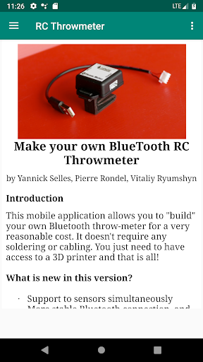 Android application RC Throwmeter screenshort