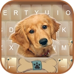 Cover Image of Download Gold Naive Puppy Keyboard Them  APK