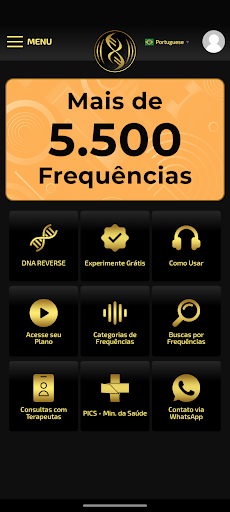 Android application Frequências DNA REVERSE screenshort