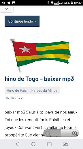 Android application hinos de países mp3 screenshort