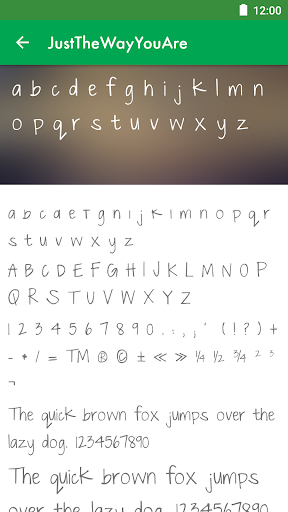 Hand Fonts for FlipFont Screen 3