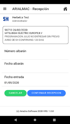 Android application AriAlmac2 screenshort