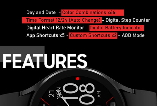 Minimal Black v3 Watch Face Screen 2