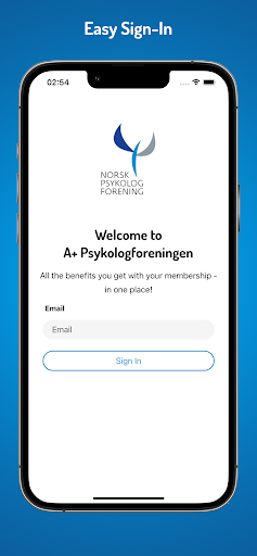 Android application A+ Psykologforeningen screenshort