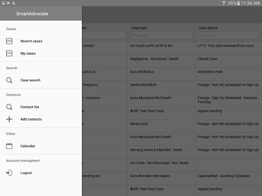 Android application SmartAdvocate Client screenshort