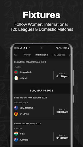 Screenshot of CricScore - Live Cricket Score