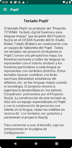 Android application Teclado Popti' screenshort