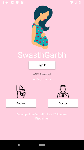 Android application SwasthGarbh screenshort