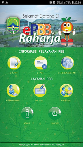 Android application ePBB Raharja Kab Majalengka screenshort
