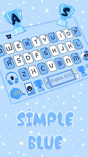 Simple Blue SMS Keyboard Backg Screen 2
