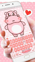 screenshot of Pink Cute Hippo Theme