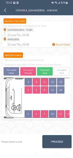 MetroTurizm Online Ticket Sale Screen 3