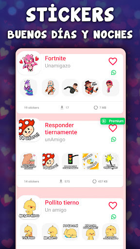 Pegatinas de amor para Whatsap Screen 3