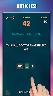 Pamje nga ekrani i Lojërave Gramatikore PRO 10-në-1