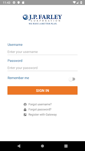 Android application J.P. Farley Mobile screenshort
