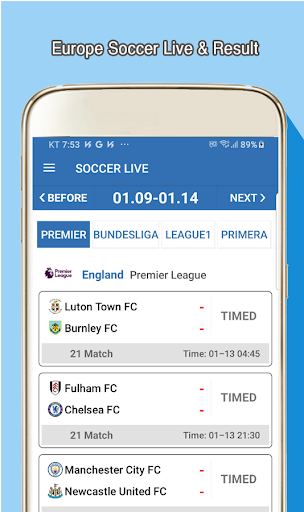 Football Live - Europe League Screen 2