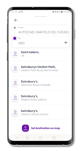 Android application ComCab Liverpool screenshort