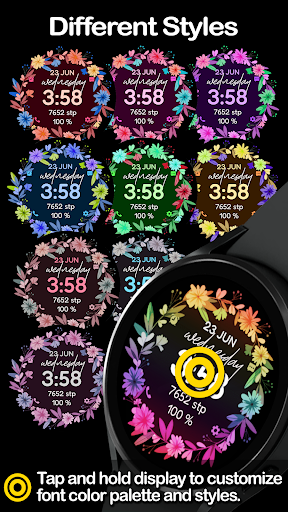Digital Flowers Watchface Screen 2