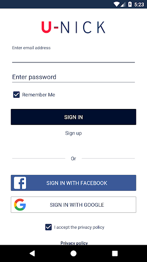 Android application u-Nick screenshort