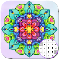 Mandala Color By Number-Coloring Pixel Art