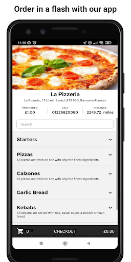 Android application La Pizzeria screenshort