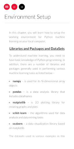 Android application Machine Learning Tutorial screenshort